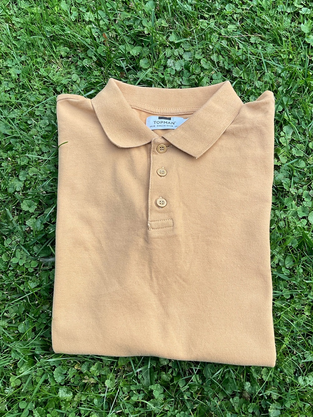 Topman Men's Short Sleeve Polo Shirt in Camel
